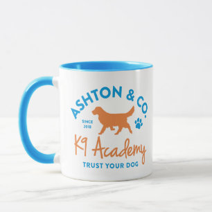 Mug Ashton & Co. K9 Académie 11 oz. 2c. Logo Bleu Clai