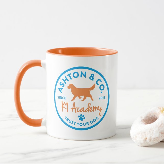 Mug Ashton & Co. K9 Academy 11 oz. 2c. Circle Logo  (Avec donut)