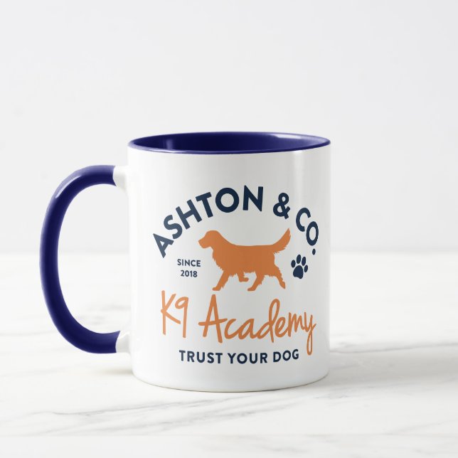 Mug Ashton & Co. K9 Academy 11 oz. 2c. Logo Bleu Foncé (Gauche)