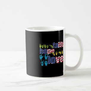 Mug ASL American Sign Language 4 juillet Faith Hope
