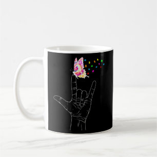 Mug Asl I Love You Main Sign Language Butterfly Autism