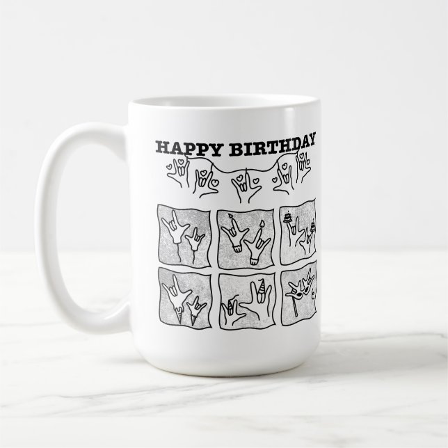 Mug ASL ILY Obsession - Joyeux Anniversaire !  (Gauche)