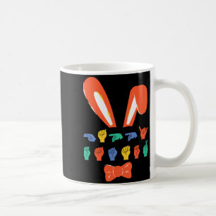 Mug Asl joyeuses pâques bonbons langue des signes oeuf