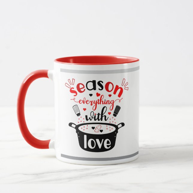 Mug Assaisonner tout avec l'amour ❤️ (Gauche)