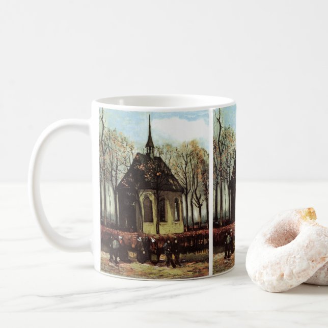 Mug Assemblée à l'église, Nuenen par Vincent van Gogh (Avec donut)