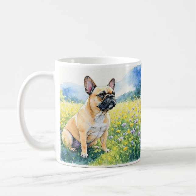 Mug Assise French Bulldog Watercolor (Gauche)