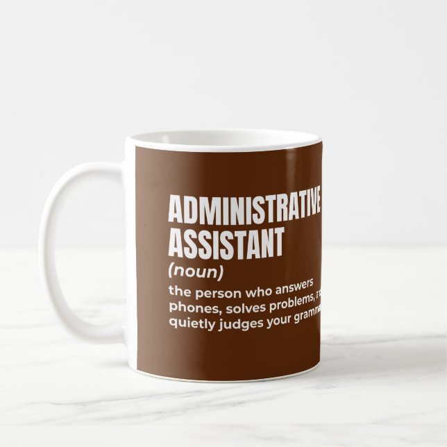 Mug Assistant administratif - Définition amusante (Gauche)