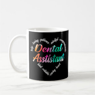 Mug Assistant dentaire Mot de coeur Nuage d'aquarelle