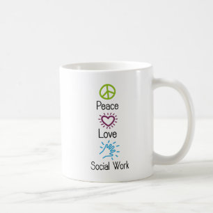 Mug Assistant social de travail social d'amour de paix