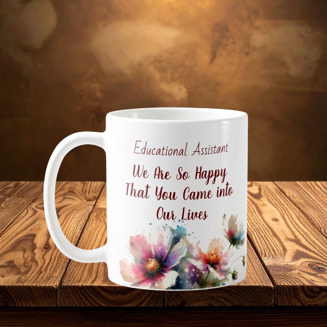 Mug Assistante pédagogique florale rose Personnaliser (Créateur téléchargé)