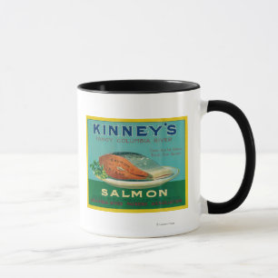 Mug Astoria, Orégon - étiquette saumoné du cas de