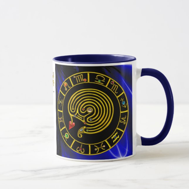 Mug ASTRAL LABYRINTH GOLD ZODIAC CHART Astrologie (Droite)