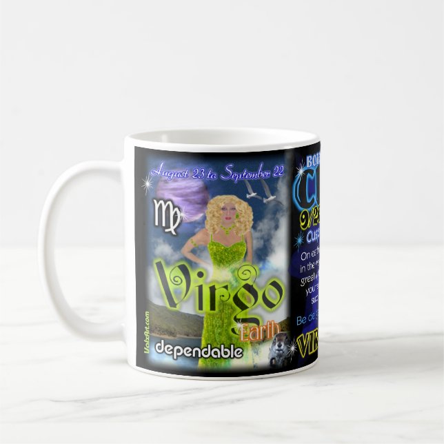 Mug Astrologie de tranchant de Balance de Vierge (Gauche)