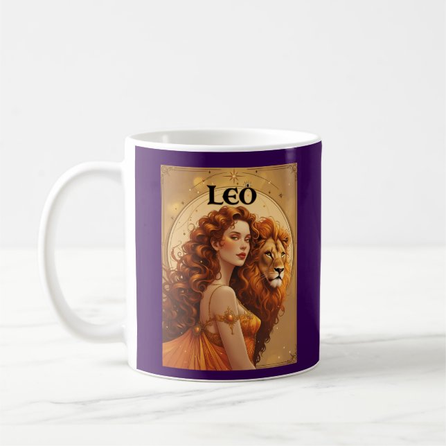 Mug Astrologie des signes diolaires Leo Zodiac (Gauche)