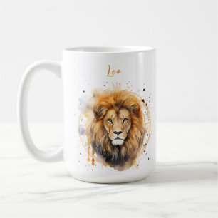 Mug Astrologie signe zodiaque de Leo en aquarelle