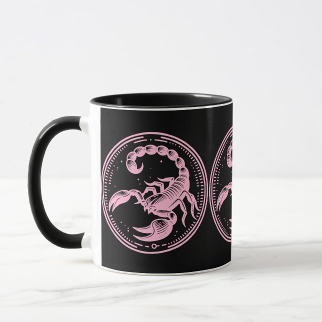 Mug Astrologie Signe Zodiaque Scorpion Rose (Gauche)