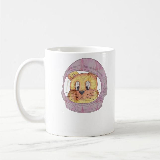 Mug Astronaut Chat Maman Tee, Feline Cosmique Fun Chat (Gauche)