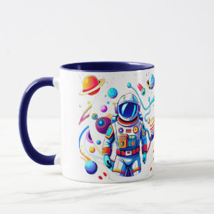 Mug Astronaut coloré et Univers en couleurs vives