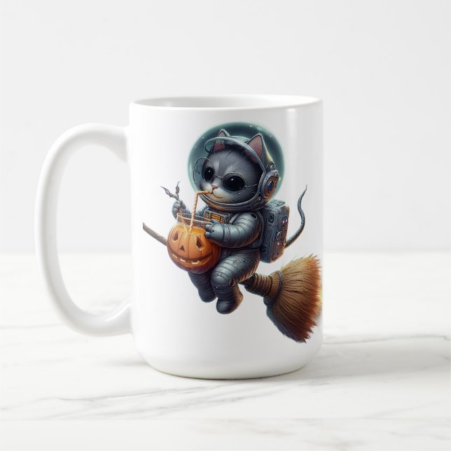 Mug Astronaut de chat cosmique : Aventure magique et s (Gauche)
