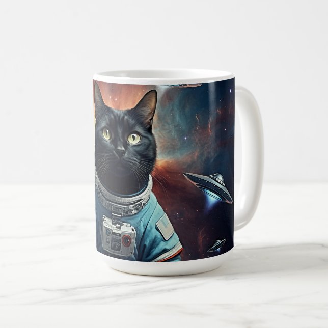 Mug Astronaut de chat galactique (Devant droit)