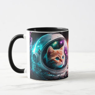 Chat astronaute fusée vaisseau spatial navette spatiale amusement' Mug