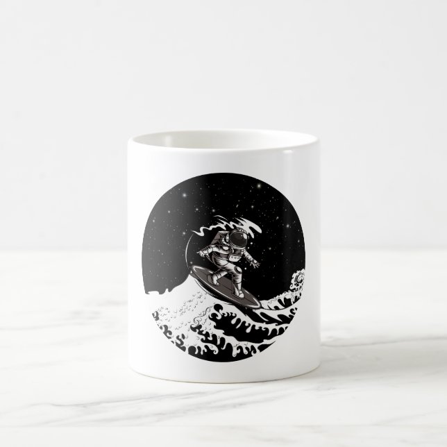 Mug Astronaut Espace Extérieur Surfer Grandes Vagues A (Centre)