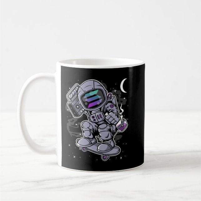 Mug Astronaut Patinage Solana SOL Crypto Coin HODL (Gauche)