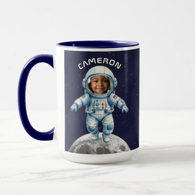 Mug Astronaut Photo Outer Space Moon Kids (Gauche)