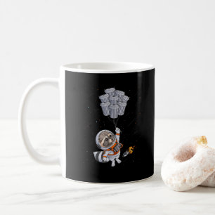 Mug Astronaute animal drôle Raton laveur Lune poubelle