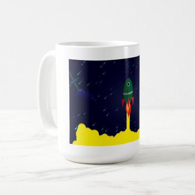 Mug astronaute astronaute de vaisseau spatial de fusée (Devant gauche)