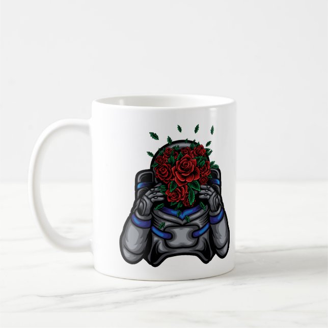Mug Astronaute au visage de roses (Gauche)