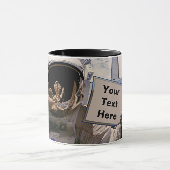 Mug Astronaute de la NASA tenant un panneau - Ajouter  (Centre)
