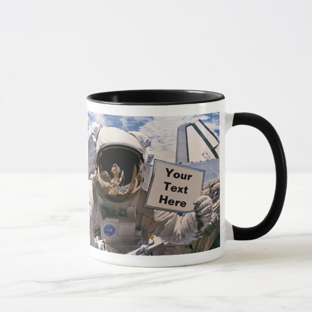 Mug Astronaute de la NASA tenant un panneau - Ajouter  (Droite)