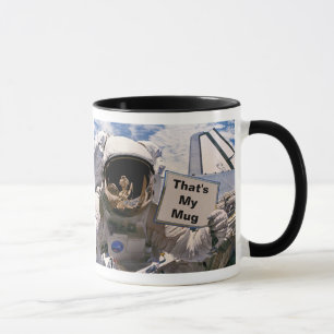 Mug Astronaute de la NASA tenant un panneau - Ajouter