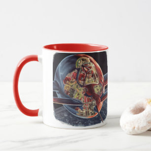 Mug Astronaute de la science-fiction vintage Rocket