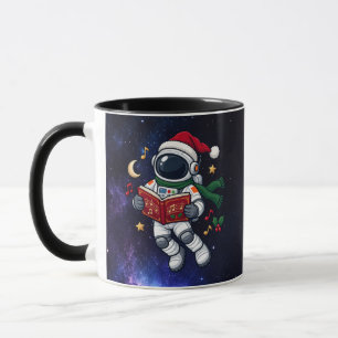 Mug Astronaute de Noël chantant des cantiques dans l'e