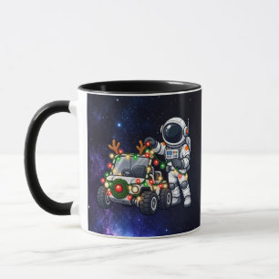 Mug Astronaute de Noël décorant un rover lunaire