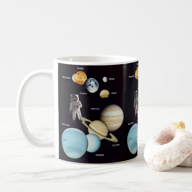 Mug Astronaute des planètes spatiales (Avec donut)