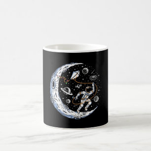 Mug Astronaute faisant voler un cerf-volant sur la Lun
