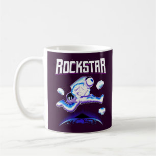 Mug astronaute Rockstar jouant de la guitare dans le c