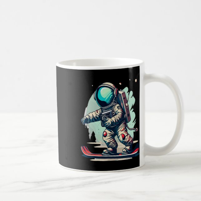 Mug Astronaute sur snowboard Astronaute drôle skiant s (Droite)