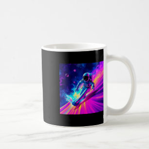 Mug Astronaute surfant sur une vague de arc-en-ciel co