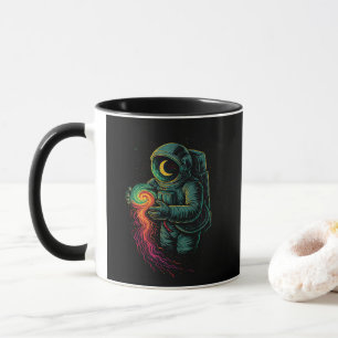 Mug Astronaute tenant une spirale cosmique