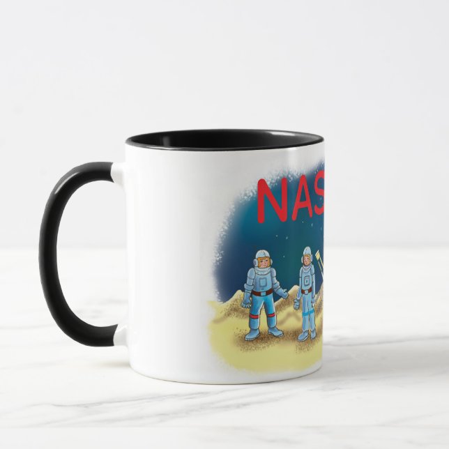 Mug astronautes de dessin animé sur la lune Nasa  (Gauche)