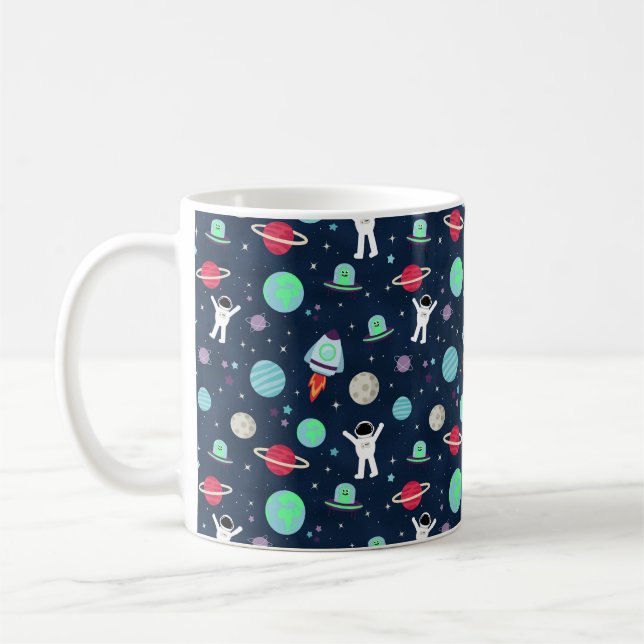 Mug Astronautes Planètes Fusées et Aliens (Gauche)