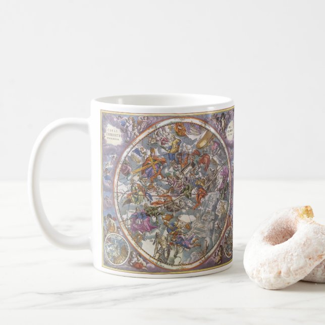 Mug Astronomie Ancienne, Carte des Constellations Chré (Avec donut)