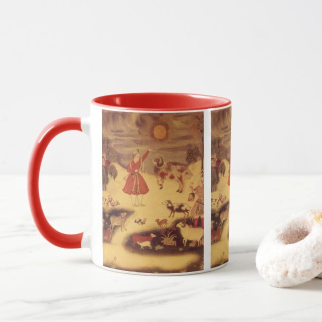 Mug Astronomie Vintage, Art Céleste Asiatique Antique (Avec donut)