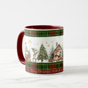 Mug Atelier père Noël Elfes Red Green Christmas Tartan