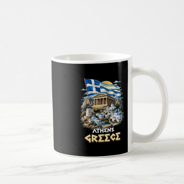 Mug Athènes Drapeau Grèce Athènes Souvenir Voyage Vaca (Droite)