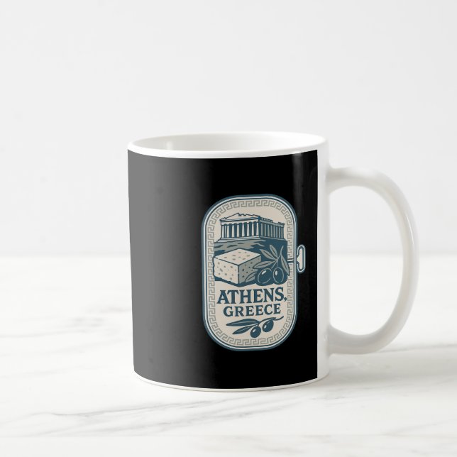 Mug Athènes Grèce Souvenir Fromage Grec Et Conception  (Droite)